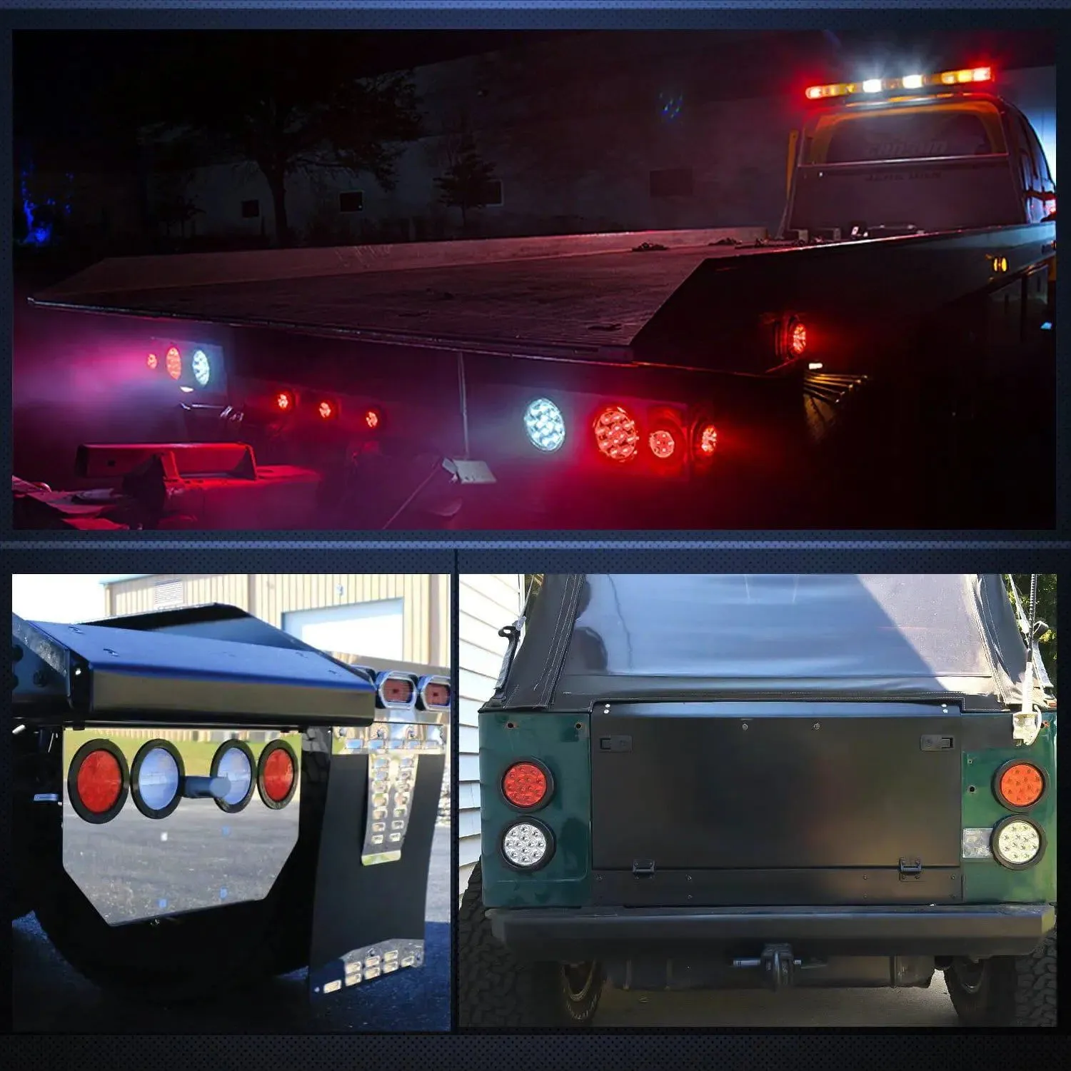 4 Inch Red Round 12Leds Tail Light (Pair)