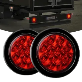 4 Inch Red Round 12Leds Tail Light (Pair)