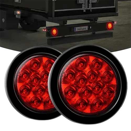 4 Inch Red Round 12Leds Tail Light (Pair)