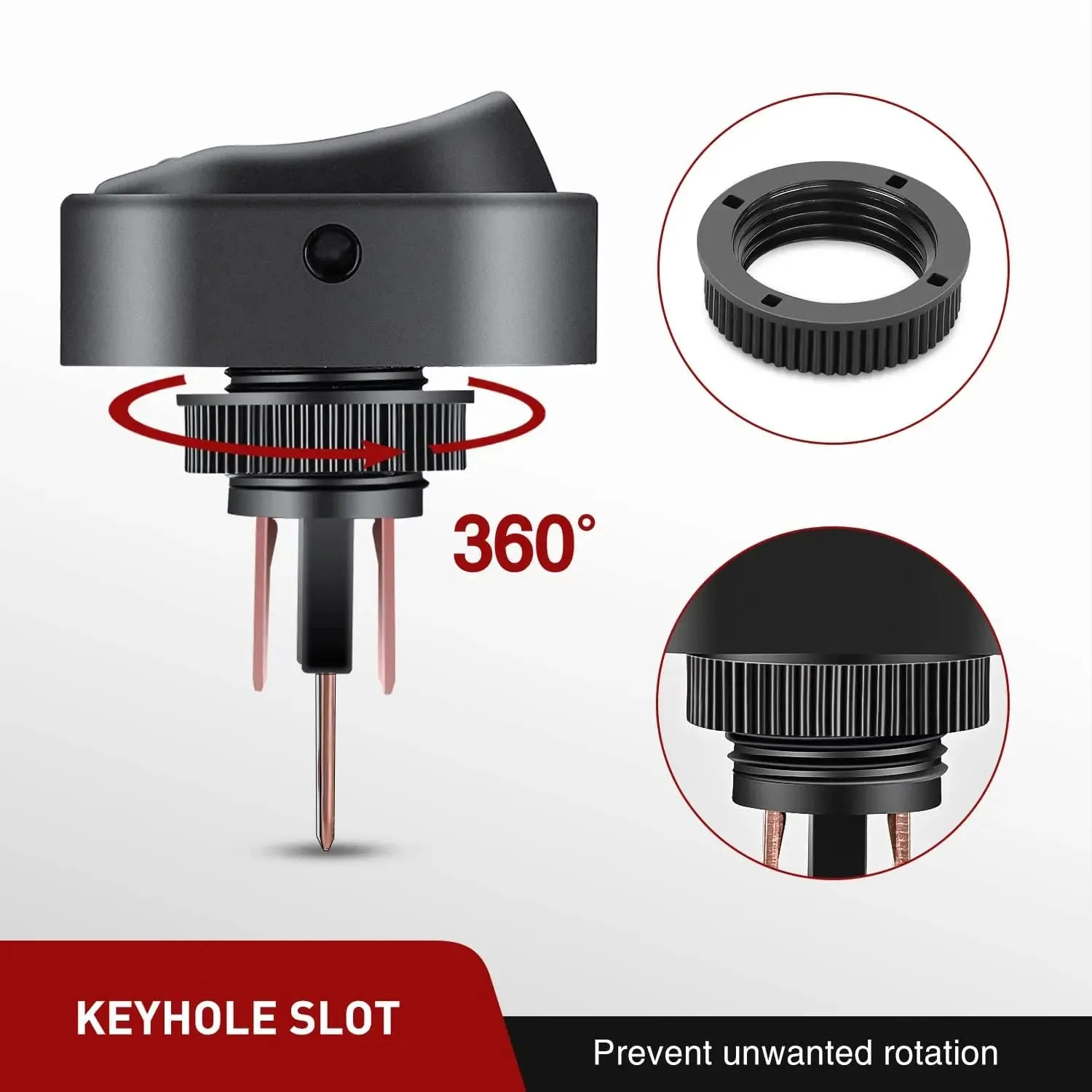 5Pcs 12V 30A Round Toggle LED Switch with Blue LED Indicator