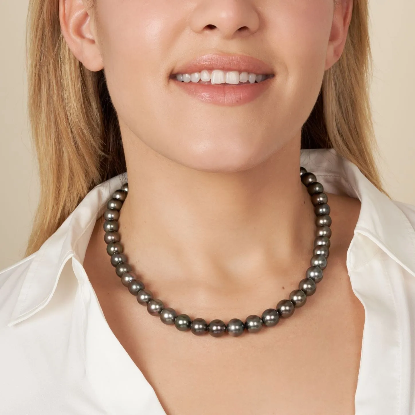 8.6-10.8 mm AA /AAA Tahitian Round Pearl Necklace