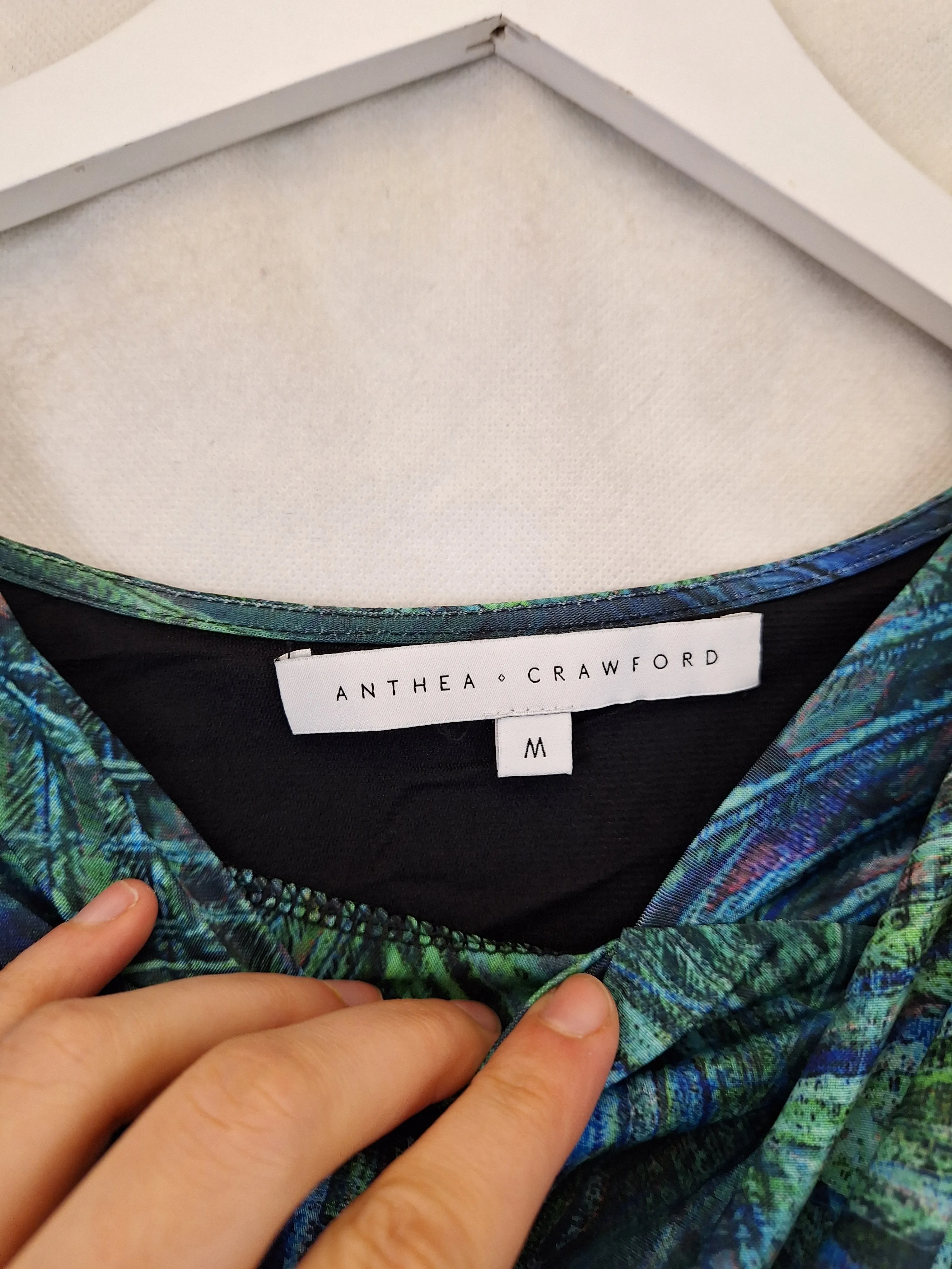 Anthea Crawford Elegant Lush Draped Top Size M