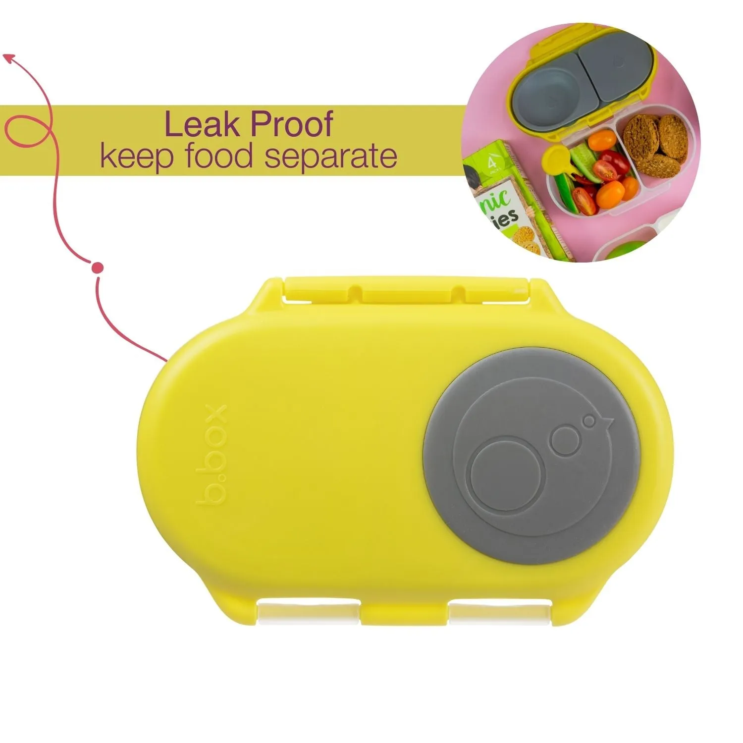 B.box Snackbox-Lemon Sherbet Yellow Grey