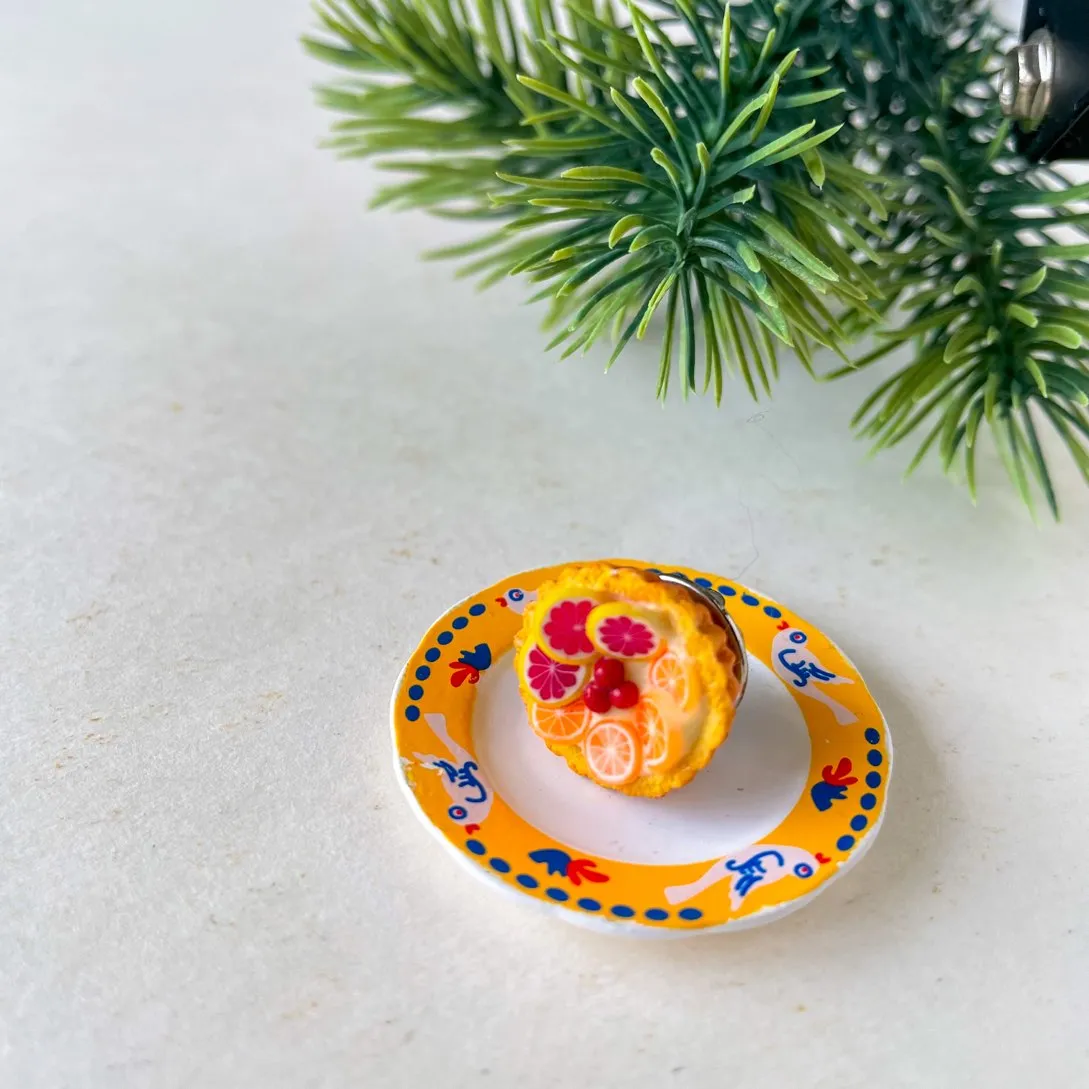 Fruit Tarts Miniature Lapel Brooch Pin