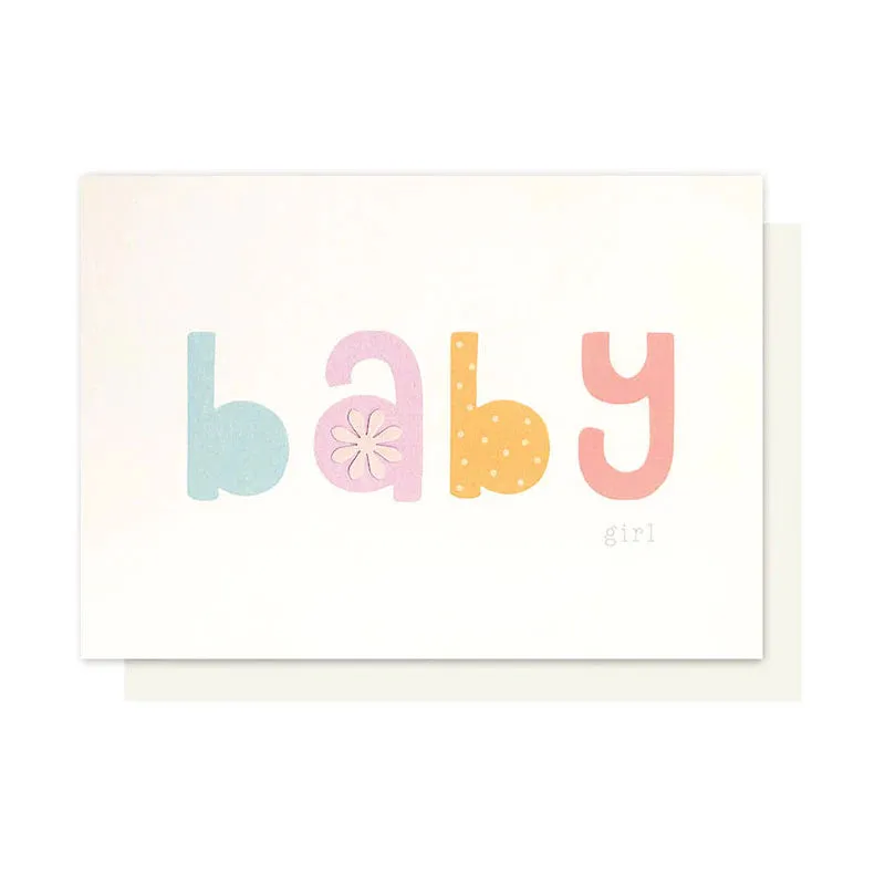 Girl Baby Card Flower Embellishment