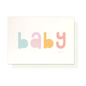 Girl Baby Card Flower Embellishment