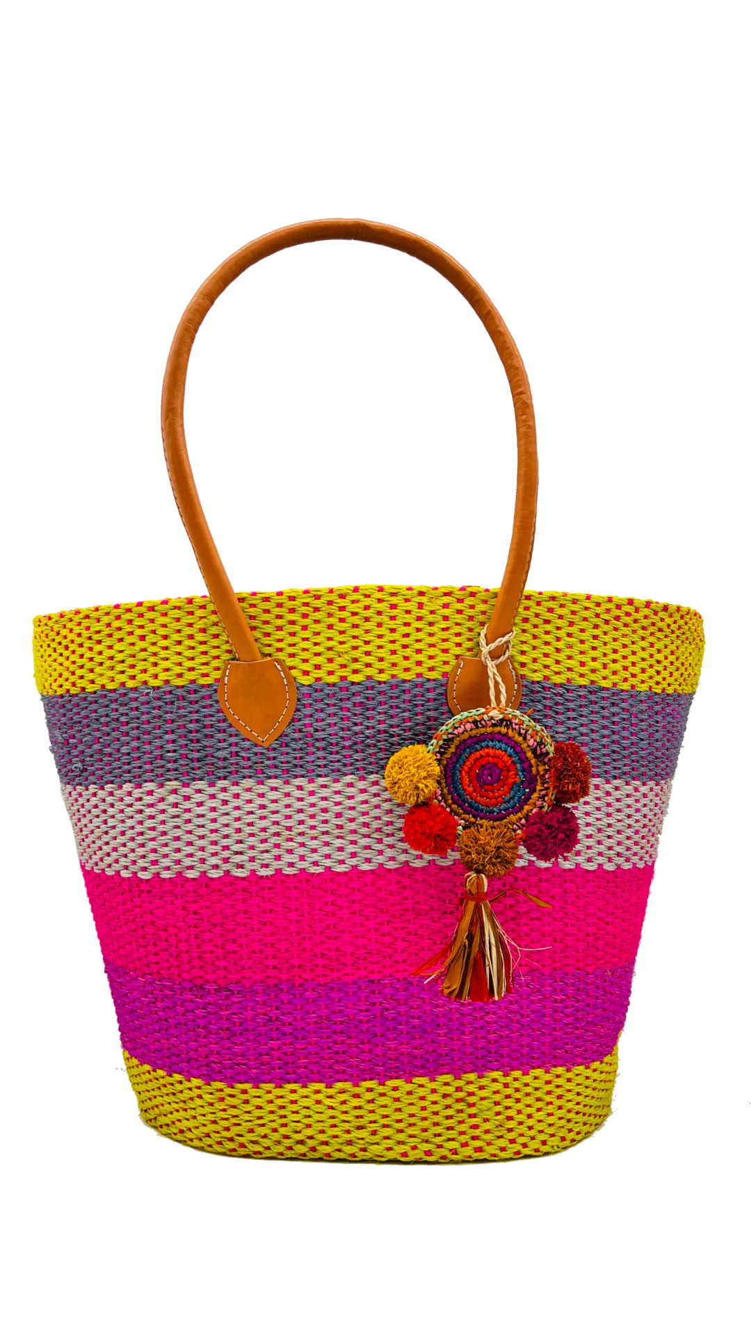 HERMOSA STRAW BASKET WITH DREAM CATCHER TASSEL