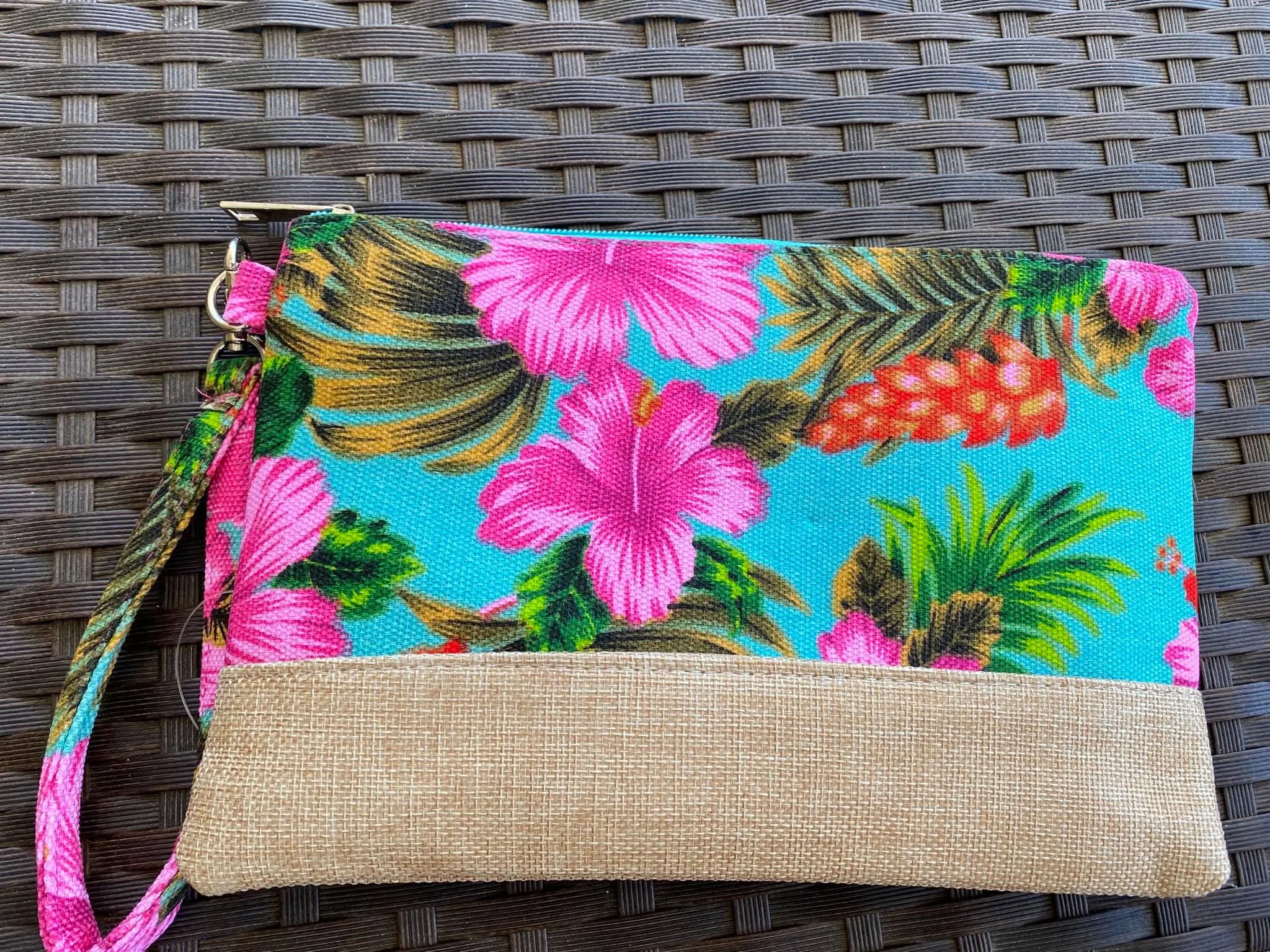 Hibiscus Wristlet Cosmetic & Multipurpose Bag