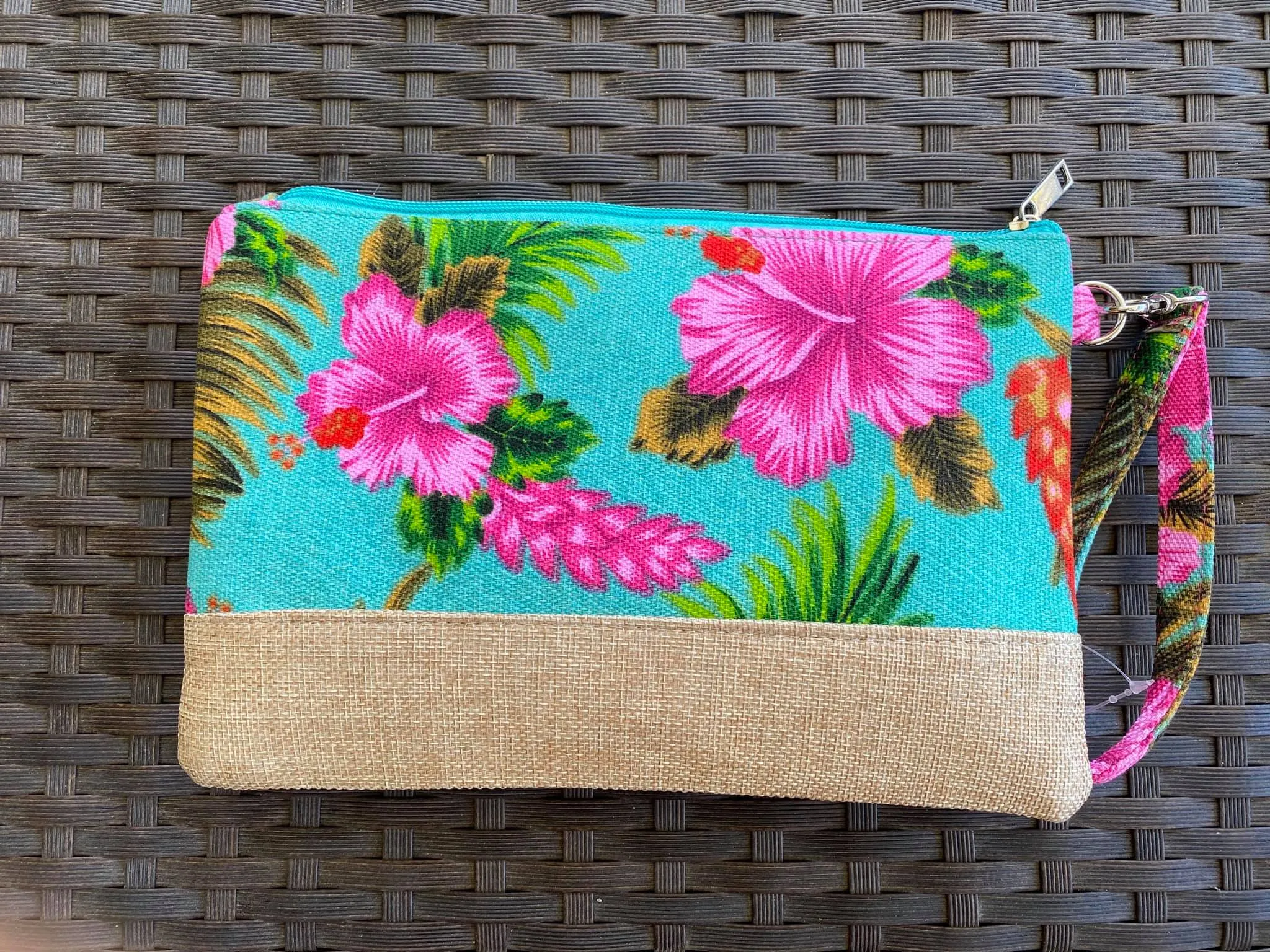 Hibiscus Wristlet Cosmetic & Multipurpose Bag