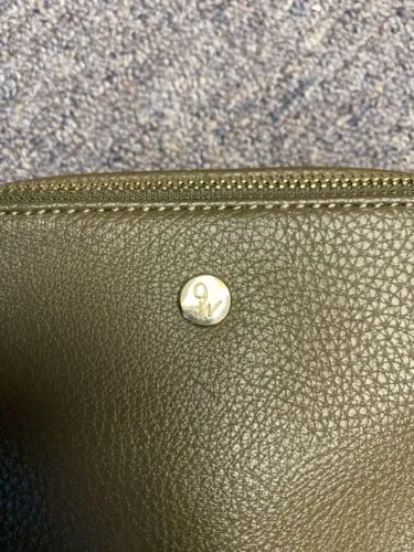 Nine West Faux Olive Leather shoulder Crossbody Purse Goldtone hardware Wristlet