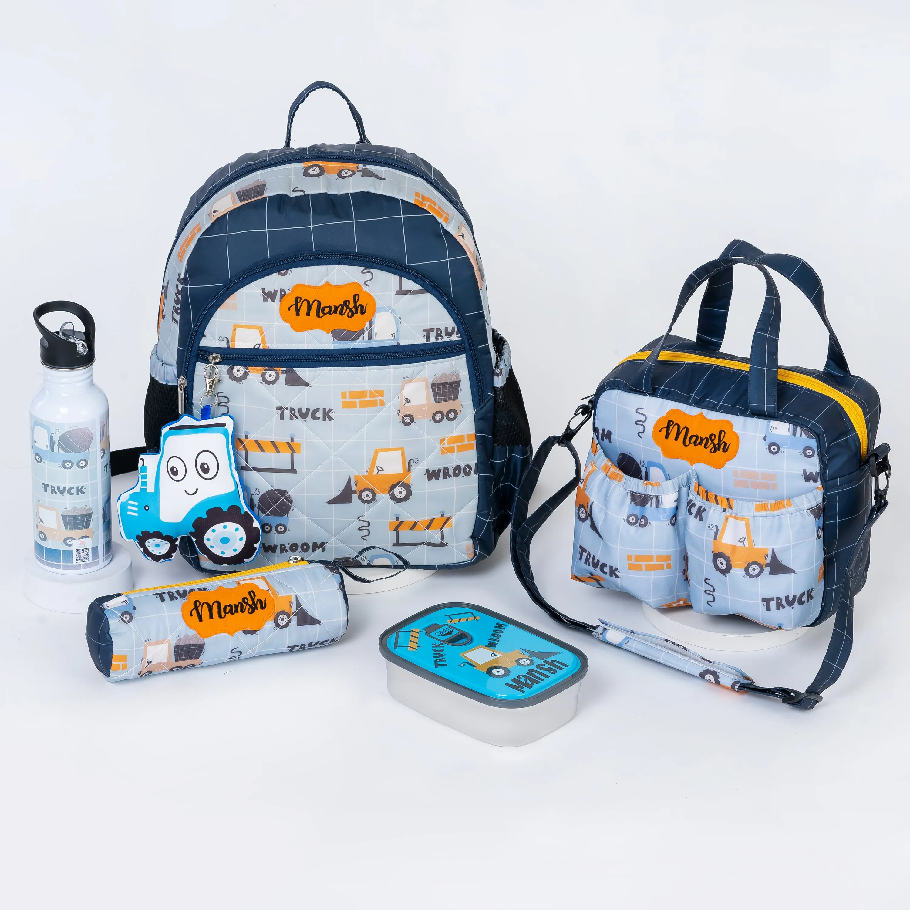 School Bag Set - Blue Truck