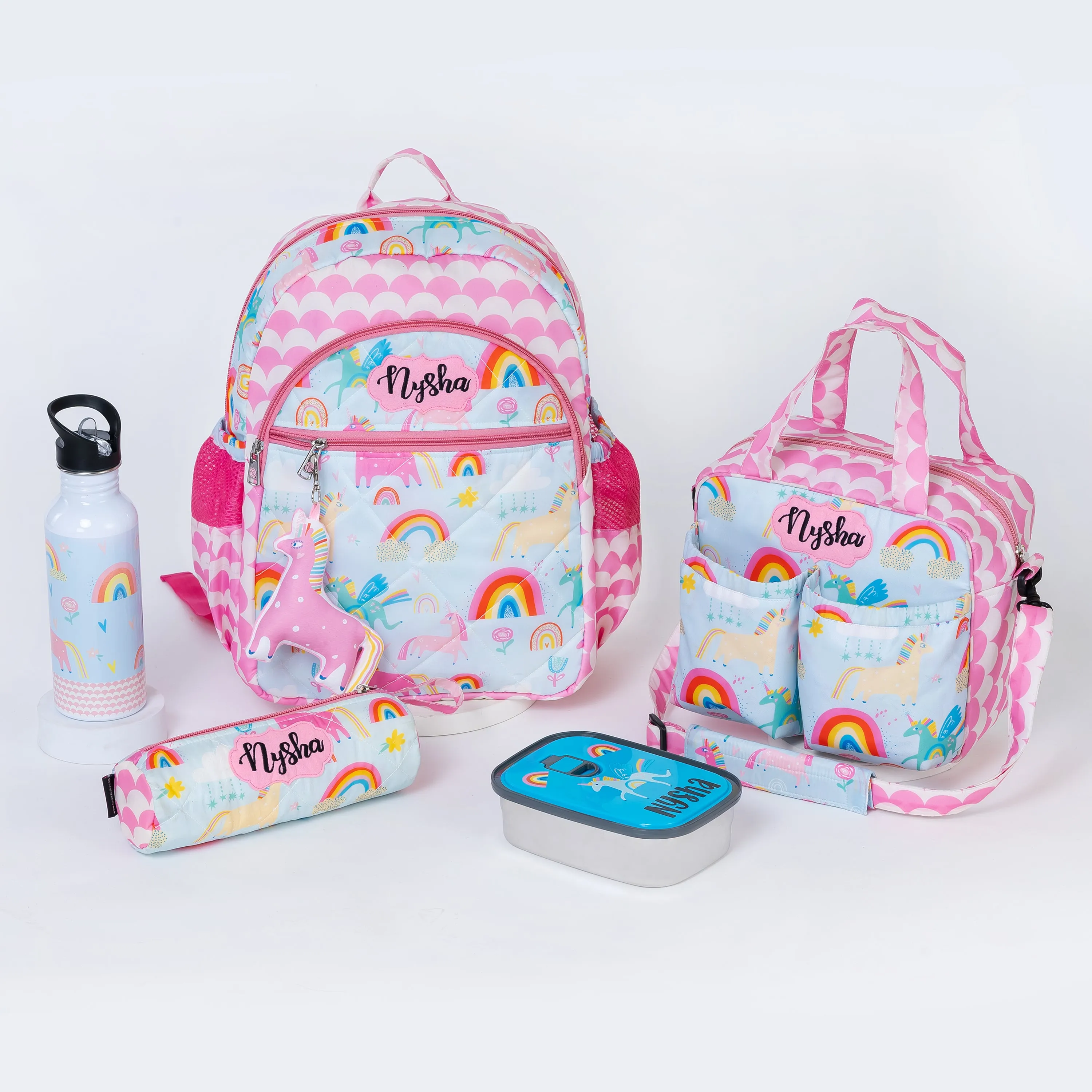 School Bag Set - Blue Unicorn