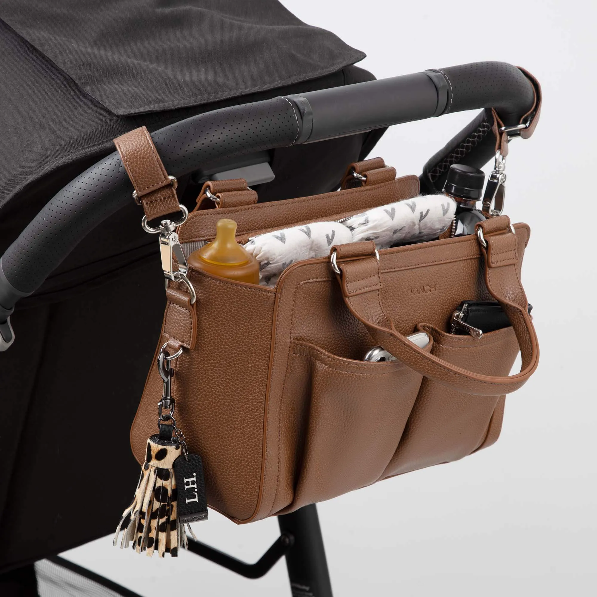 VANCHI Amelia Convertible Pram Caddy - Tan